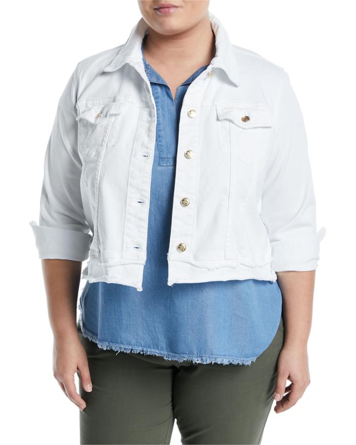 Frayed Denim Crop Jacket,