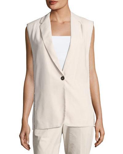 Crepe Sable Gilet Vest, Cream