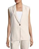 Crepe Sable Gilet Vest, Cream