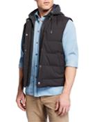 Men's Sport Outerwear Vest With Hoodie
