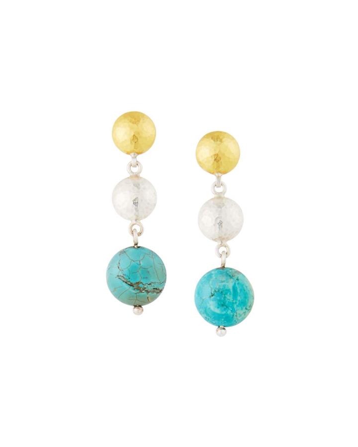 Limited Edition Double-drop Earrings, Turquoise