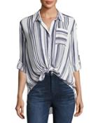 Striped Button-front
