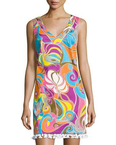 Zaylee Graphic-print Shift Dress,