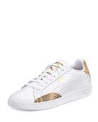 Match Perforated Sneaker, White/gold