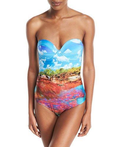 Photorealistic-print Underwire One-piece
