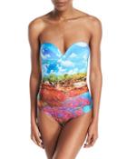 Photorealistic-print Underwire One-piece