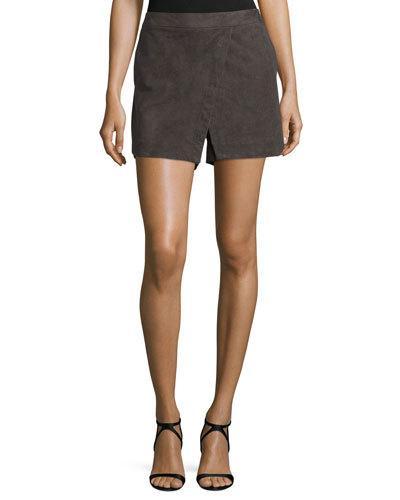 Mid-rise Slim-leg Skort, Black Olive