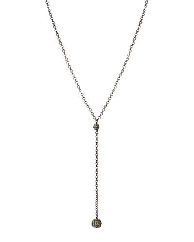 Diamond Bead Y-drop Necklace