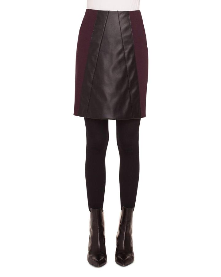 Short Napa Leather/jersey A-line