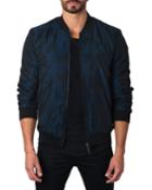 Semi-fitted New York 1c Camo Bomber Jacket, Blue