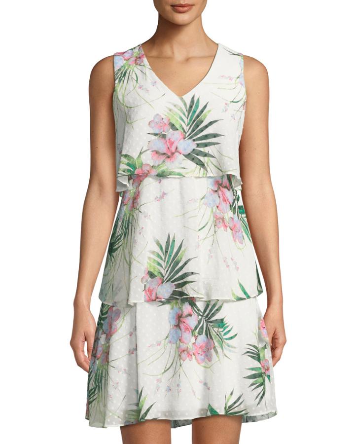 Floral Tiered Sleeveless Dress