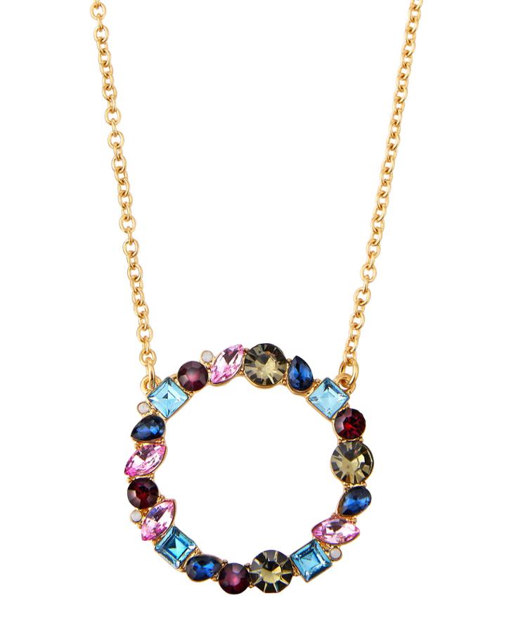 Multicolor & Mixed-cut Stone Pendant Necklace