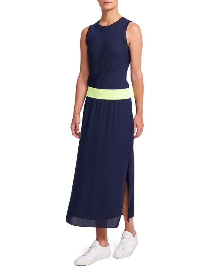 Lewie Silk Sleeveless Combo Dress