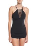 Active High-neck Solid Tankini