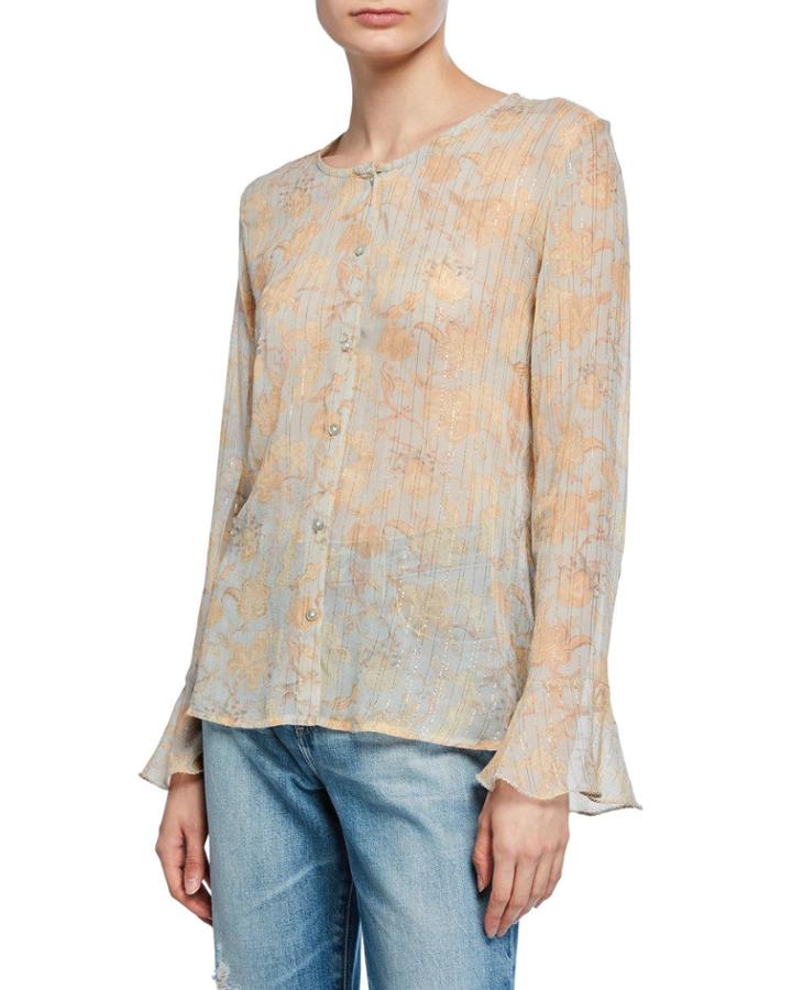 Whispered Dreams Button-down Blouse
