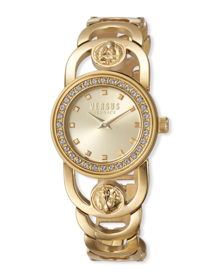 32mm Carnaby Street Bracelet Watch With Crystals, Gold