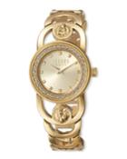 32mm Carnaby Street Bracelet Watch With Crystals, Gold
