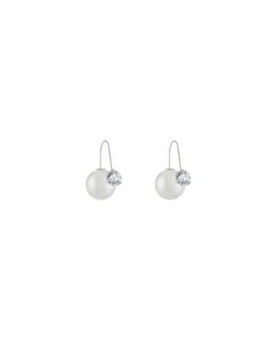 Crystal & Simulated Pearl Thread-through Drop Earrings