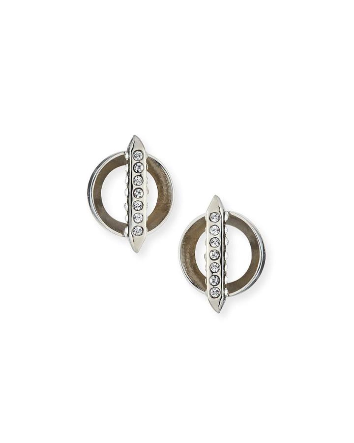 Mio Bar Stud Crystal Earrings