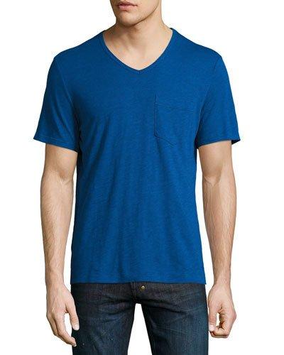 Bing V-neck Jersey Tee, Blue