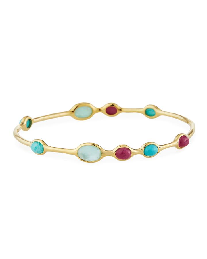 18k Rock Candy 9-stone Bangle In Caribbean Blue