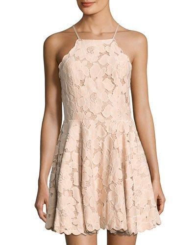 Cyrus Halter-neck Lace Dress,