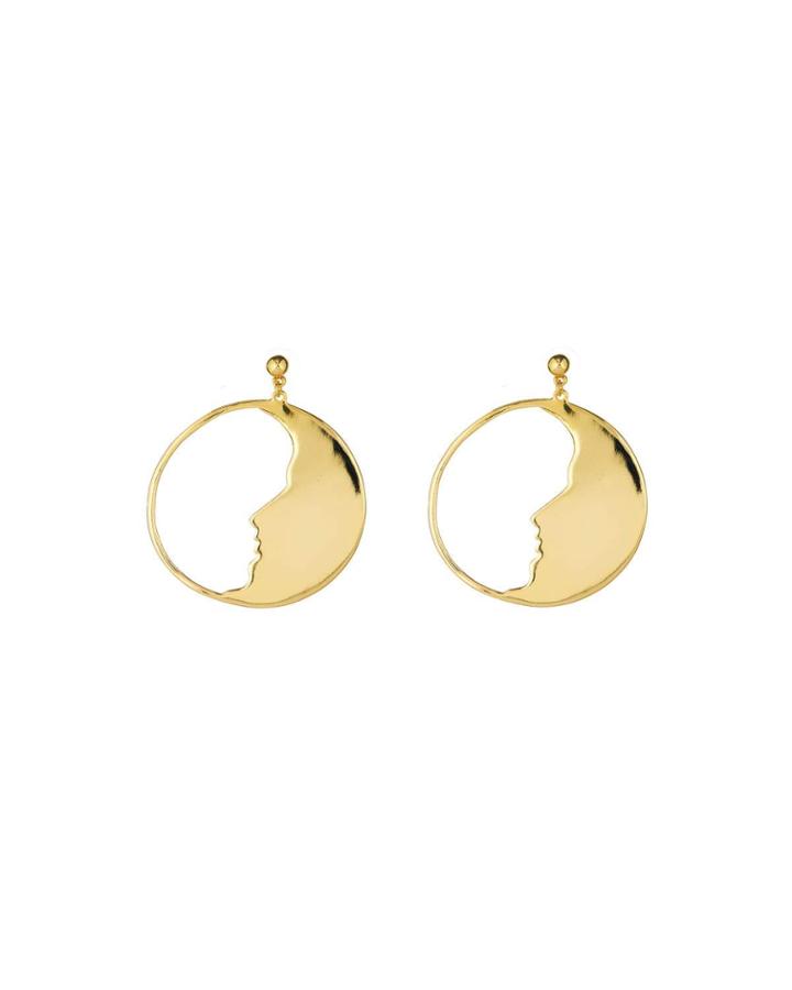 Large Moon Hoop Earrings