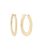 18k Gold Satin Oval Hoop Earrings