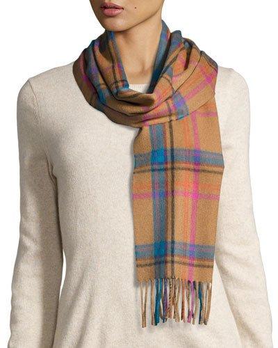 Retro-plaid Print Cashmere
