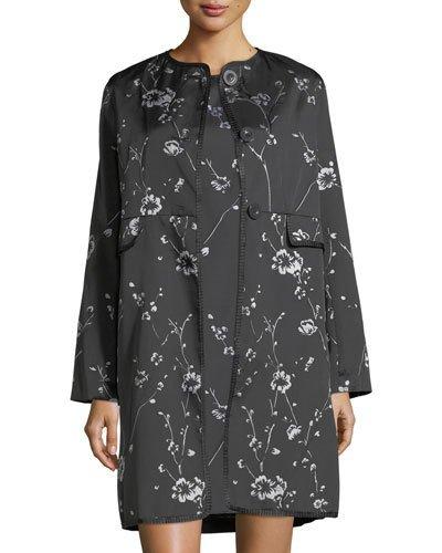 Embroidered Floral Jacquard Jacket