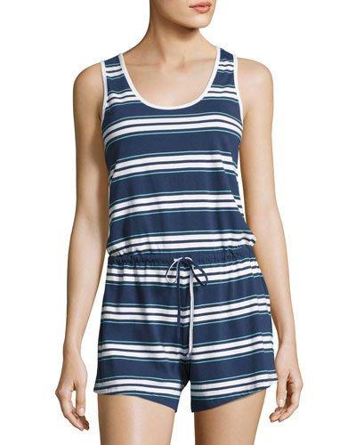 Strokes Striped Jersey Short Jumper, Blue Pattern