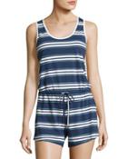 Strokes Striped Jersey Short Jumper, Blue Pattern