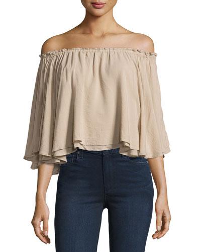 Espana Off-the-shoulder Top, Tan