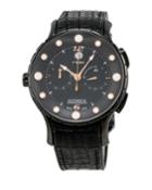 Alligator-strap Chronograph Watch, Black