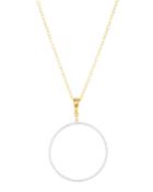 Circle Geo Diamond Pave Pendant Necklace