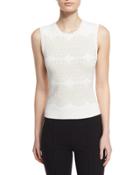 Round-neck Medallion Tank, Ivory/multi