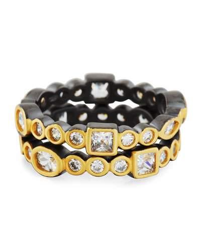 Mixed Cubic Zirconia Rings, Set Of