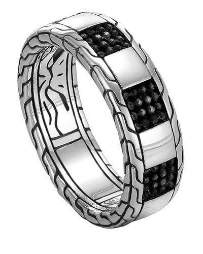 Men's Classic Chain Poleng Slim Band Ring,