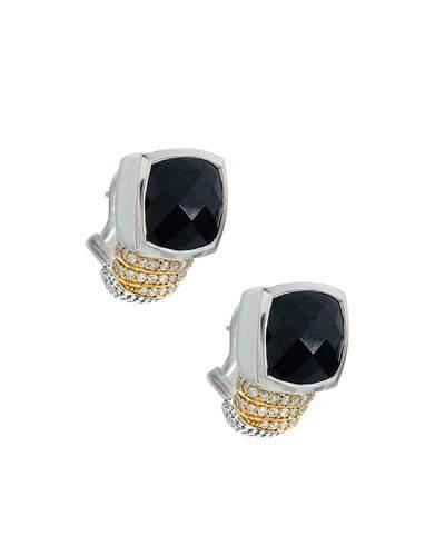 Embrace Black Spinel & Diamond Drop Earrings