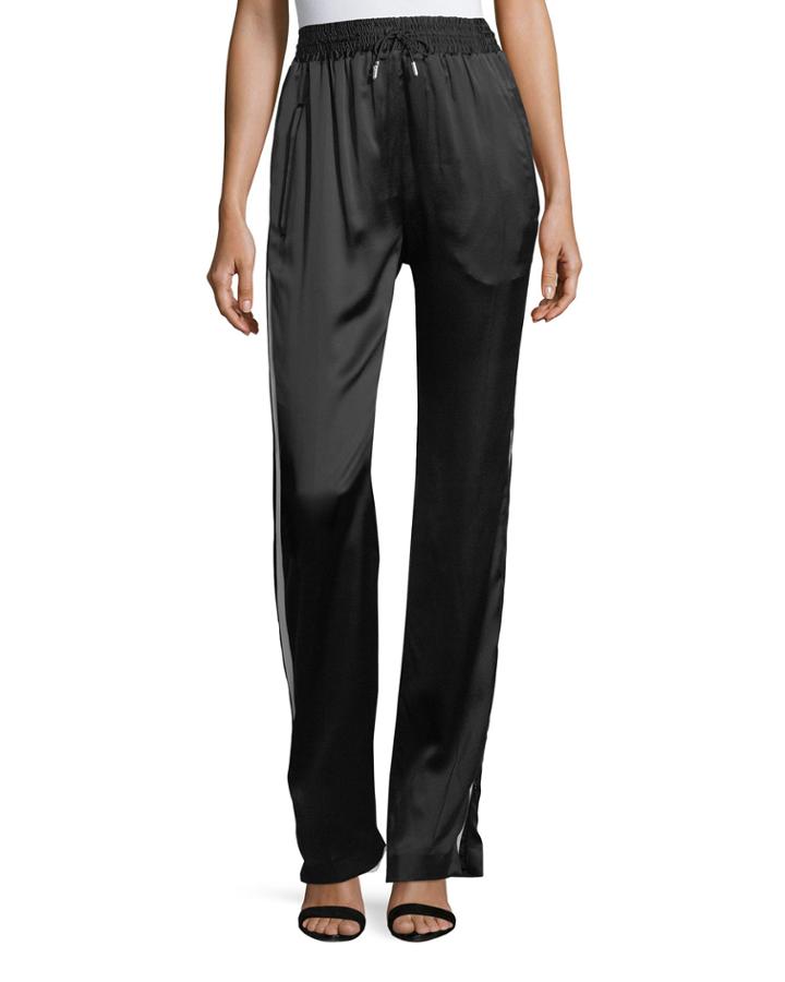 Tanley Silk Side-striped Jogger Pants