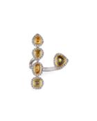 18k White Gold Fancy Diamond Asymmetric Ring