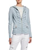 Park Slope Ruched Zip-front Hooded Jacket