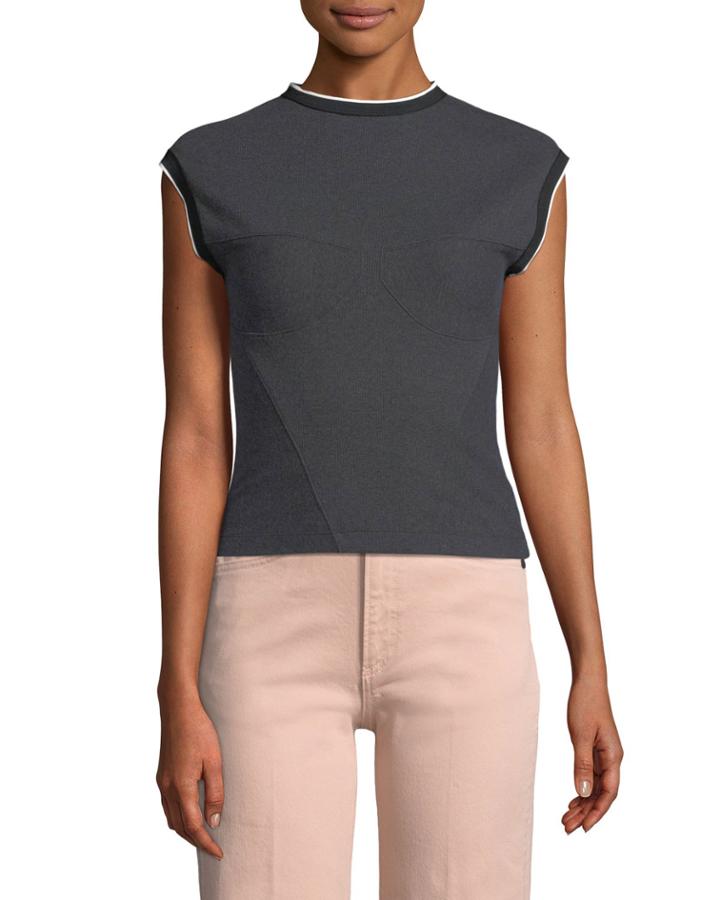 Watts High-neck Sleeveless Engineered Top