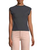 Watts High-neck Sleeveless Engineered Top