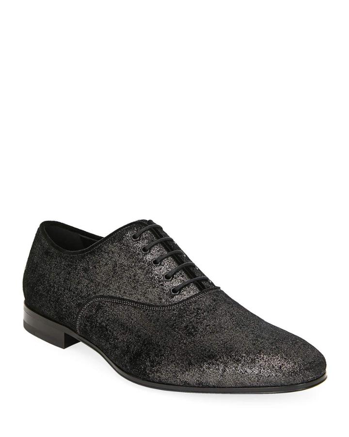 Men's Belshaw Distressed Metallic Leather Oxfords