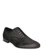 Men's Belshaw Distressed Metallic Leather Oxfords