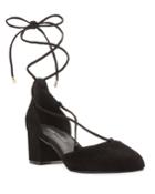 Tori Ann Suede Ankle-tie Pumps