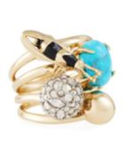 Pave Crystal Ball & Bee Ring