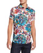 Men's Delfern Geo Floral Short-sleeve Cotton