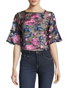 Keira Rose Embroidered Crop Tee